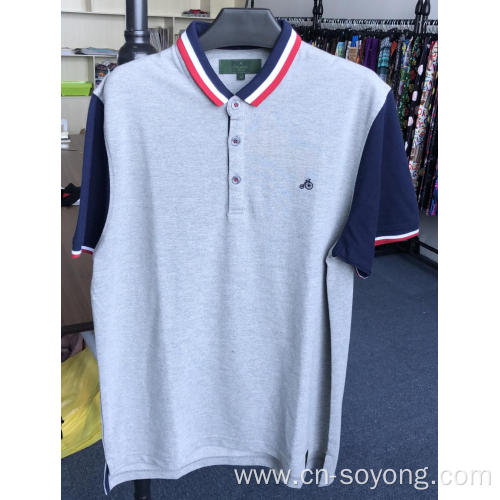 Knitted Polo Shirts Men's CVC Cotton Polyester Pique Heather Polo Shirts Supplier